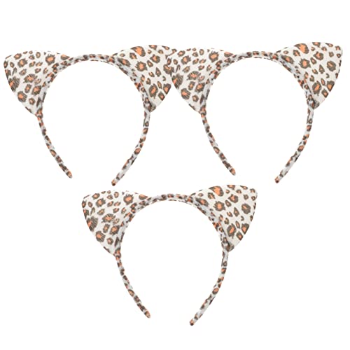 OATIPHO 3stücke Stirnband Mit Ohren Leopardmuster Flexibles Stirnband Für Frauen Und Teenager-mädchen Haarschmuck Für Partys Und Familienfeiern von OATIPHO