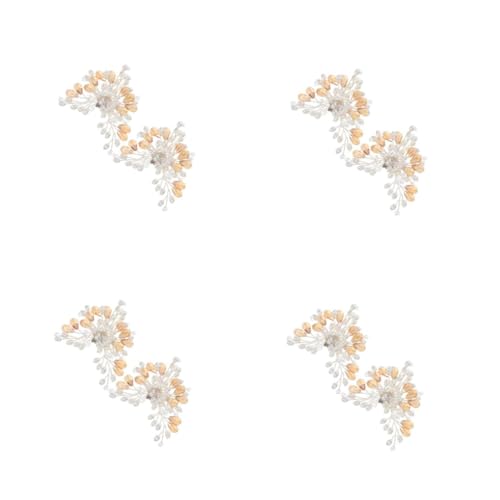 OATIPHO 4 Paare Elegante Brautschuhe Clips mit Perlen und Strasssteinen Abnehmbare Hochzeits-schuhdekorationen für Damen High Heels Sandalen und Flache Schuhe Wiederverwendbar von OATIPHO