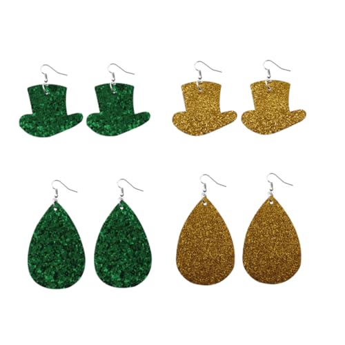 OATIPHO 4 Paare Ohrringe Damen Ohrhänger Patrick's Day Langlebig Leicht zu Tragen Modischer Ohrschmuck für Frauen und Besondere Anlässe von OATIPHO