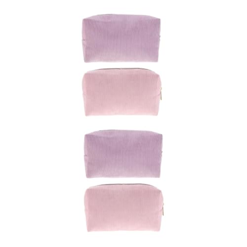 OATIPHO 4 Stck. Kosmetiktaschen aus Robustem Kordsamt Handliche Tragbare Make Up Organizer mit Reißverschluss Stilvolle Kulturbeutel für Reisen und Täglichen Gebrauch Praktische von OATIPHO