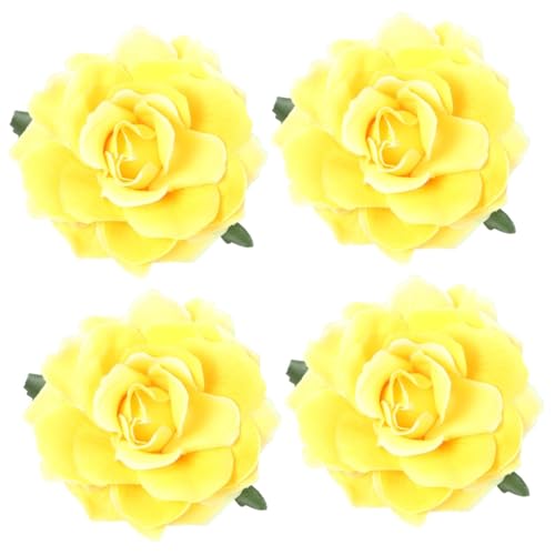 OATIPHO 4 Stück 2 1 Haarspange Braut Kopfschmuck Hochzeitsdeko im Herbst künstliche blüten artificial flower Herrenschmuck Brosche Rosen-Haarspange Haarspange mit Rosenblüten Metall von OATIPHO