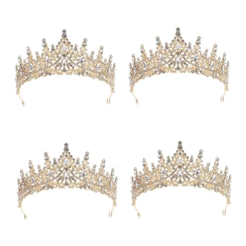 OATIPHO 4 Stück Barockstil Kristallkrone Tiara Brautschmuck mit Strass für Hochzeit Geburtstag Party Damen Zubehör von OATIPHO
