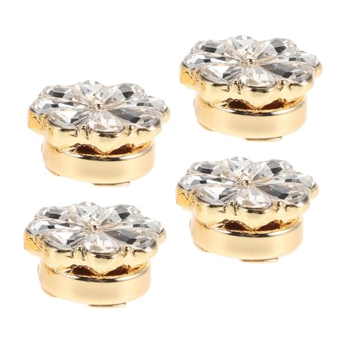 OATIPHO 4 Stück Blumen Manschettenknöpfe für Damen Strapazierfähigem Legierung mit Kristallen Stilvolles Accessoire für Hochzeiten und Besondere Anlässe von OATIPHO