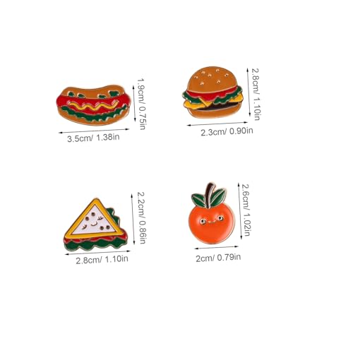 OATIPHO 4stücke Burger-sandwich-anstecker Aus Legierung Cartoon-food-broschen Für Taschen Und Kleidung Lustige Accessoires Für Jacken Und Hüte von OATIPHO