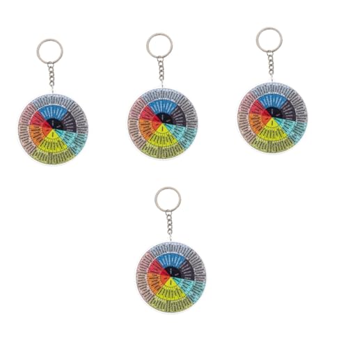 OATIPHO 4 Stück Dekorativer Schlüsselanhänger Tragbar Gefühlsrad Emotion Kette Schlüsselanhänger Basteln Gefühle Dreht Sich Neuheit Schlüsselanhänger Schlüsselringe Schlüsselbund Schmücken von OATIPHO