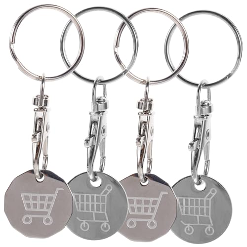 OATIPHO Eleganter Schlüsselanhänger Aus Edelstahl Einkaufswagenchip Metallschlüssel Für Einkaufswagenchip Schlüsselanhänger Ornament von OATIPHO