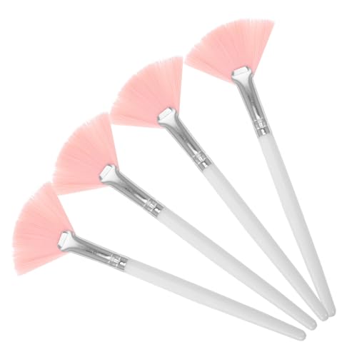 OATIPHO 4 Stück Fächerpinsel für Gesichtsmakeup Langer Griff für Puder Rouge und Highlighter Vielseitige Make Up Tools für Damen von OATIPHO