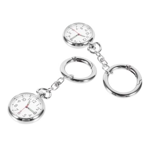 OATIPHO 4 Stück Formular Arzthelferin Anstecknadel Für Krankenschwestern Krankenschwester Uhr Schlüsselanhänger Ansehen Timing-Uhren Krankenschwesterkitteluhr Hängende Uhr Silver Glas von OATIPHO