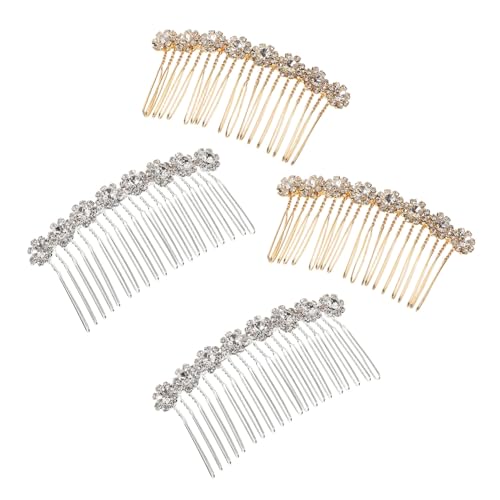 OATIPHO 4 Stück Funkelnde Kunst Rhinestone Blüten Haarspangen für und Mädchen Haarclips für Bräute und Hochzeitsfeiern Silber und Goldoptionen von OATIPHO