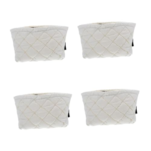 OATIPHO 4 Stück Gesteppte Beständige Kosmetiktasche mit Geprägtem Design Kompakter Tragbarer Reise Make Up Organizer für Damen Leichte Geräumige Aufbewahrungstasche mit Reißverschluss für von OATIPHO