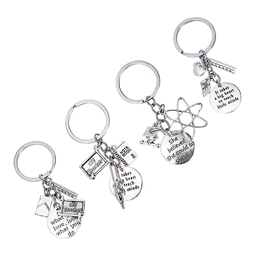 OATIPHO 4 Stück Glückwunsch Schlüsselanhänger des Lehrers College-abschluss-schlüsselanhänger Schlüsselanhänger des Lehrers Aufkleber Silver Rostfreier Stahl von OATIPHO