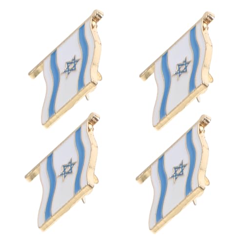 OATIPHO 4 Stück Israelische Flaggen Anstecknadeln Brosche für Feiern Anlässe und Patriotische Ausdrucksweise Hochwertiges Design für Kleidung und Rucksäcke von OATIPHO