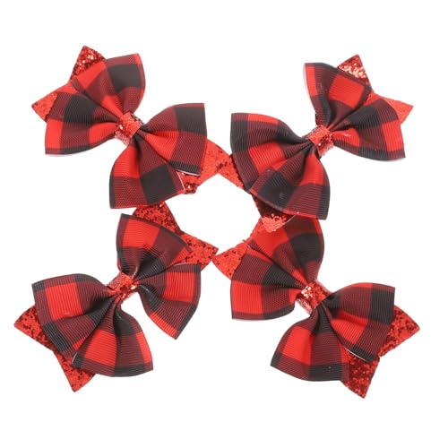 OATIPHO 4 Stück Kleine Rote Karomuster Haarschleifen Haarspangen für Damen und Mädchen Leichte Langlebige Haarschmuck Clips für Alltag Partys Hochzeiten und Festliche Anlässe von OATIPHO