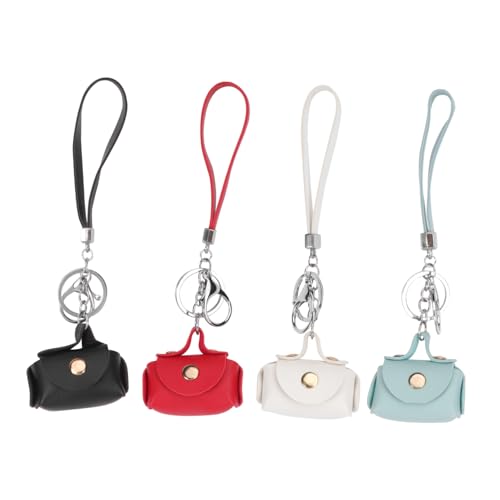 OATIPHO 4stücke Kreative Pu Mini Schlüssel Und Münzaufbewahrungstasche Tragbare Geldbörse Für Damen Praktische Organizer Für Reisen Und Alltag Rot Weiß Blau Und Schwarz von OATIPHO