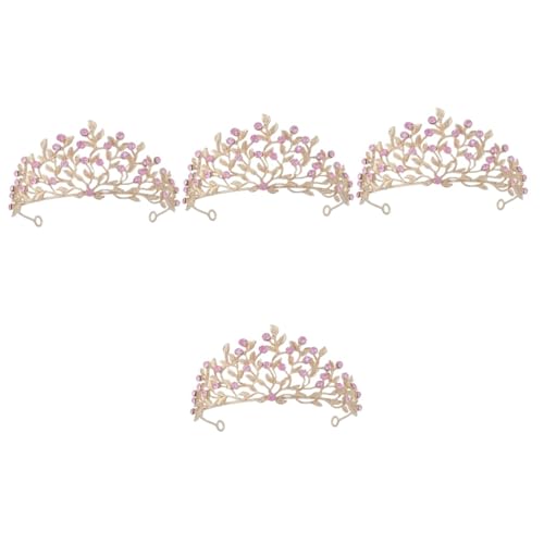 OATIPHO 4 Stück Krone Stirnbänder Stirnband Haarschmuck Für Die Hochzeit Hochzeits-tiara Tiaras Tiara Für Frauen Haarschmuck Für Bräute Rosa Saphir Braut Schmücken Strass von OATIPHO