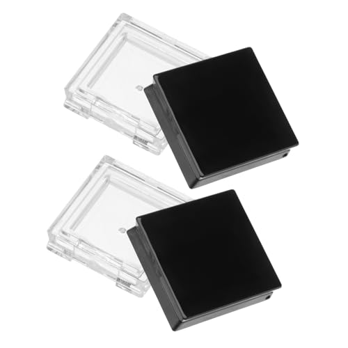 OATIPHO 4 Stück Leere Lidschattenboxen DIY Lidschatten für Zuhause Quadratische Transparente Make Up Organizer in Schwarz und Weiß für Kosmetik und an von OATIPHO