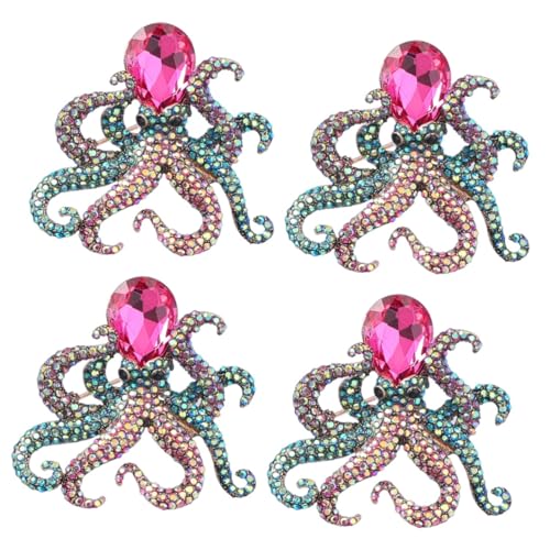 OATIPHO 4 Stück Lustige Oktopus-Brosche graceling dirndl elegant stema Hutnadeln Strassstifte Oktopus Brosche Pins für Frauen Damen Accessoires Revers Korsage Zubehör Mädchen von OATIPHO