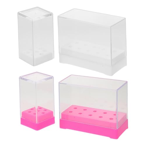 OATIPHO 4 Stück Nagelbohrer Aufbewahrungsbox mit Transparentem Display Multifunktionale Nagelwerkzeug-organizer Praktische Sortierfächer für Schleifaufsätze Professionell für Maniküre und von OATIPHO