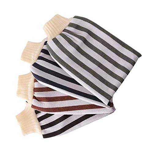OATIPHO 4 Stück Peelinghandschuhe für Dusche Exfolierende Badetücher Gemischten Farben Geeignet für Körperpflege und Sanfte Haut von OATIPHO