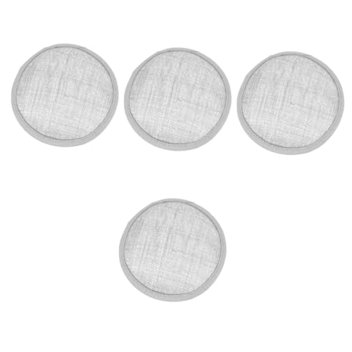 OATIPHO 4 Stück Runder Huthalter Aus Leinen Diy-fascinator-hutbasis Hutbasis Aus Mesh-fascinator Basis Für Die Herstellung Von Kopfschmuck Stützbasis Für Hutherstellung Baskenmütze Basis von OATIPHO