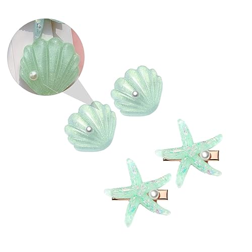 OATIPHO 4 Stück Schicke Haarnadeln mit Perlen Meeresstil Rutschfeste Kunststoff Haarspangen für Damen für Alltag Partys Urlaub von OATIPHO