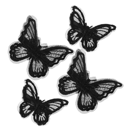 OATIPHO 4stücke Schmetterling-haarspangen Aus Netzgewebe Bestickte Spitzen-haarschmuck Für Frauen Diy-schmetterlingsornament Dekorative Haarspangen Für Hochzeit Und Halloween von OATIPHO