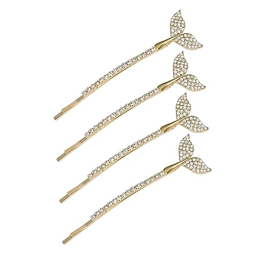 OATIPHO 4 Stück Strass Haarspangen für Mädchen Funkelnde Haarklammern im Delicate Design für Verschiedene Frisuren und Anlässe Goldfarbenes Haaraccessoire für Partys und Feste von OATIPHO