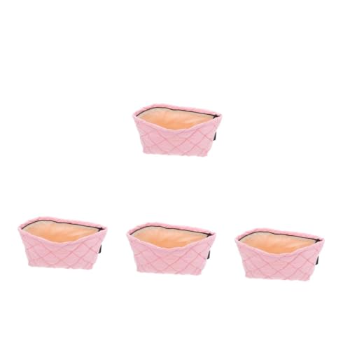 OATIPHO 4 Stück Teiliges Gesteppte Kosmetiktaschen aus Polyester mit Besticktem Langlebigem Präge Design Tragbarer Make Up Organizer Beutel für Reisen und Alltag Einfach zu Reinigen von OATIPHO