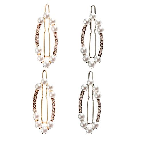 OATIPHO 4 Stück Teiliges Glitzernde Strass Haarspangen mit Perlen für Damen Funkelnde Haarklammern für Hochzeiten Partys Alltag und Besondere Anlässe von OATIPHO