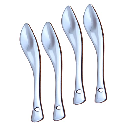OATIPHO 4 Stück Teiliges Kosmetikspatel aus Metall Kleine Löffel für Gesichtscreme und Augencreme Leicht Praktisch zum Mischen und Auftragen von Lotionen Cremes Masken für Frauen und DIY von OATIPHO
