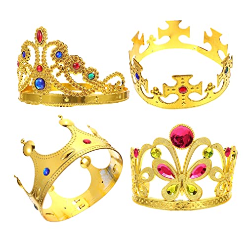 OATIPHO 4 Stücke Strass Krone Stirnband für Mädchen Glänzende Geburtstagskrone aus Kunststoff Hautverträglich Party Accessoire Cosplay Zubehör von OATIPHO