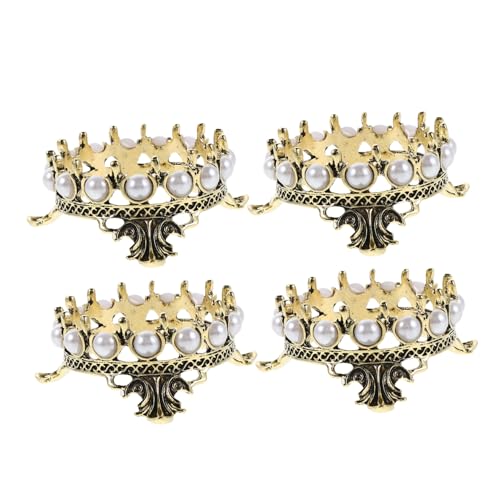 OATIPHO 4 Stück Teiliges Nagelzubehör Aufbewahrungskit Retro Kronenform Nagelpinselhalter mit Perlenverzierung Maniküre Stiftehalter Kompakter Organizer für Nagelkunst Salonbedarf von OATIPHO