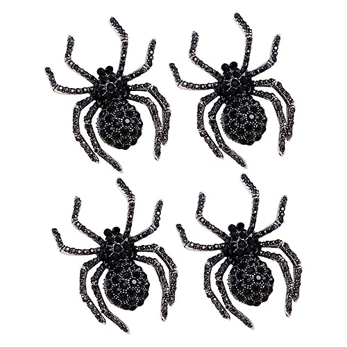 OATIPHO 4 Stück Teiliges Retro Spinnenbrosche für Halloween Großer Schwarzer Spinnen Pin Lustige Kleidung Dekoration für Damen und Herren Einzigartiger Schmuck für Outfits von OATIPHO