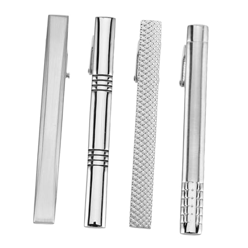 OATIPHO 4 Stück Teiliges Set Krawattenklammern für Herren Metall Krawattenclips für Hochzeiten und Formelle Anlässe Einsetzbar Langlebig und von OATIPHO
