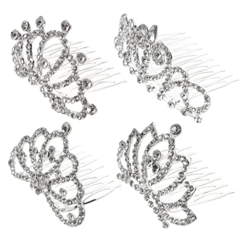 OATIPHO 4 Stück Teiliges Tiara Haarkamm für Mädchen Kleine Haarspangen Prinzessin Haarclips Geeignet für Geburtstagsfeiern Weihnachten Party und Festliche Anlässe von OATIPHO