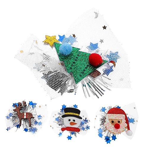 OATIPHO 4 Stück Teiliges Weihnachts Haar Clip Haarklammern für Mädchen Niedliche Haaraccessoires für Weihnachtsfeiern und Auftritte mit Schneemann Weihnachtsmann Weihnachtsbaum und von OATIPHO