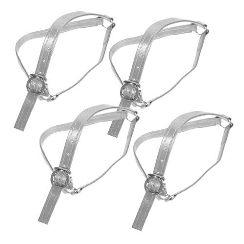 OATIPHO 4 Stück Verstellbare High Heel Schuhbänder aus PU Rutschfeste Abnehmbare Drop Knöchelriemen für Damen Dekorative Schuhriemen für Hochzeit Party und Alltag Silber Glänzend von OATIPHO