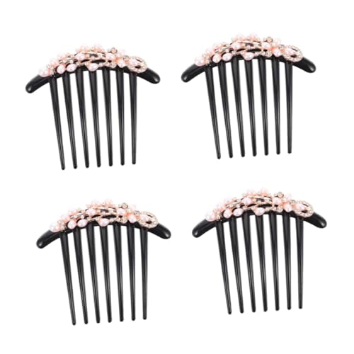 OATIPHO 4 Stück Vintage Haarkamm mit Künstlichen Perlen und Funkelnden Strasssteinen Langlebiger Haarschmuck für Damen Seitlicher Steckkamm Robustes Haar Accessoire für Hochsteckfrisuren von OATIPHO