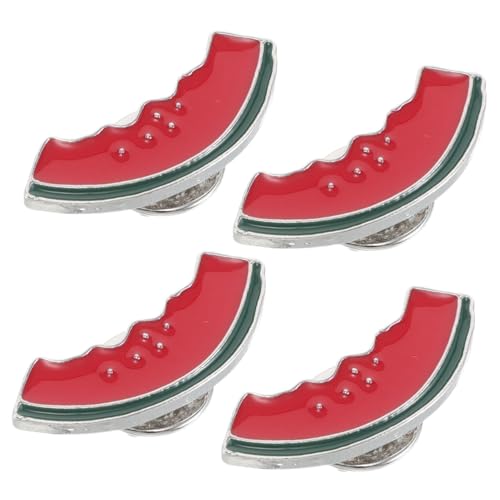 OATIPHO 4 Stück Wassermelonen Broschen Cartoon Emaille Anstecker Zinklegierung Süße Obst Abzeichen für Kleidung Taschen und Hüte Sommer Accessoire von OATIPHO