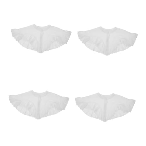 OATIPHO 4 Stück Weißer Abnehmbarer Fake Kragen mit Filigranem Lochmuster Lolita Style Vielseitig als Blusenkragen und Schal Dekoratives Accessoire für Kleider und Oberteile von OATIPHO