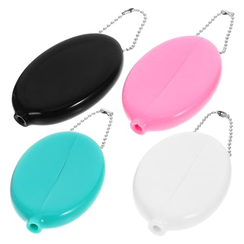 OATIPHO 4stücke Oval Münzhalter Tragbar Mit Kette Kleiner Geld-Organizer Für Reisen Vielseitig Einsetzbar Aus PVC-Material Robust Und Langlebig Zur Aufbewahrung Kleiner Gegenstände von OATIPHO