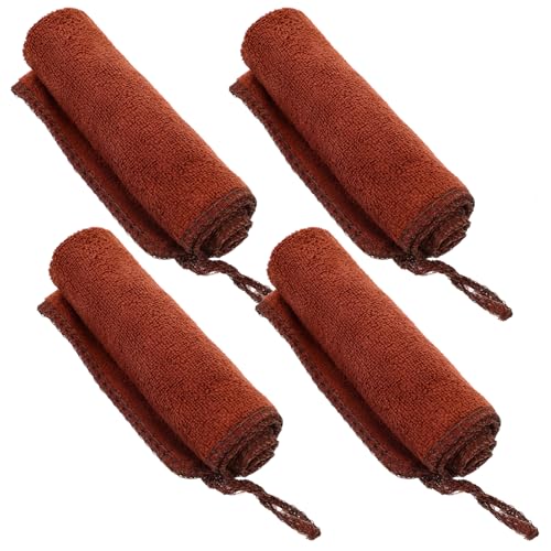 OATIPHO 4 Stücke Gesichtsreinigungstücher Exfolierende Mini Waschhandschuhe aus Vliesstoff Quadratische Gesichts Handtücher für Zuhause und Reisen Hautfreundlich Saugfähig und Farbecht von OATIPHO