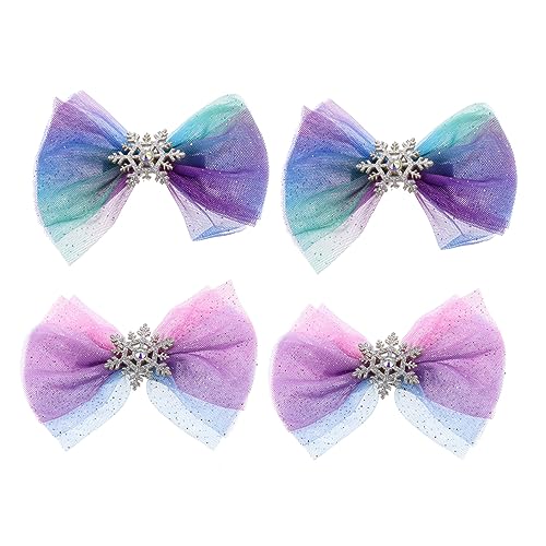 OATIPHO 4 Stücke Weihnachts Haarnadeln Schöne Schneeflocken Bogen Haarnadeln Haaraccessoires für Frauen für Festliche Anlässe mit Schleifenknoten Design von OATIPHO