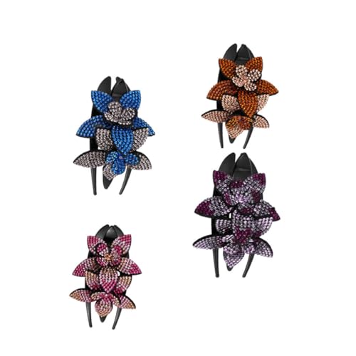 OATIPHO 4Stücke Teiliges Strassblumen Haarspangen Haarklammer mit Blumenkamm für Damen Großen und Kleinen für Looks und Tägliches Styling von OATIPHO