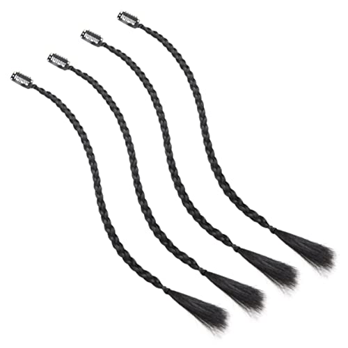 OATIPHO 4stücke Clip Zopfverlängerungen Für Frauen Hochwertige Kunsthaar Extensions in Schwarz Für Partys Cosplay Und Festivals Einfach Zu Tragen Und Stylisch von OATIPHO