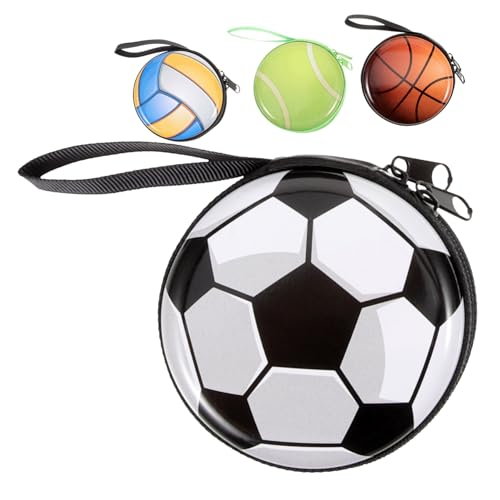 OATIPHO 4stücke Junge Mädchen Geldbörsen Im Cartoon Design Basketball Volleyball Und Fußball Motive Praktische Runde Reißverschluss-münzenbörse Für Junge Mädchen Für Aufbewahrung von OATIPHO