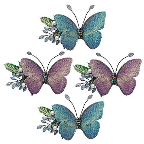 OATIPHO 4stücke Stickerei Schmetterling Haarspange Entenschnabel Seite Clip Haarnadeln Zubehör Für Damen Mädchen Frisur Accessoires Für Alltag Party Hochzeit von OATIPHO