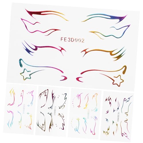 OATIPHO 5 Bögen Eyeliner Aufkleber für Temporäre Augen Make Up Tattoos Schmetterlings und Stern Designs für Karneval Halloween und Cosplay von OATIPHO