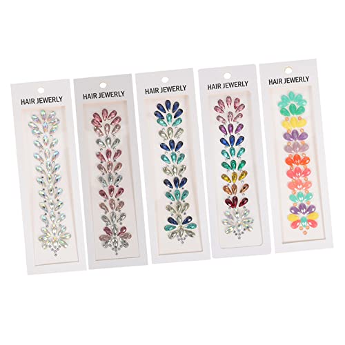 OATIPHO 5blätter Bogen Gesichtsschmuck Edelsteine Aufkleber Für Halloween Party Rave Musik Festival von OATIPHO