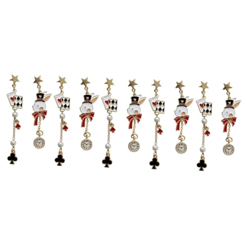 OATIPHO 5 Paare Kaninchen-poker-ohrringe Ohrringe Für Frauen Ohrhänger Für Damen Hasenohrringe Für Mädchen Damen Medaillons Ohrringe S925 Silbernadel Niedlich Fräulein von OATIPHO